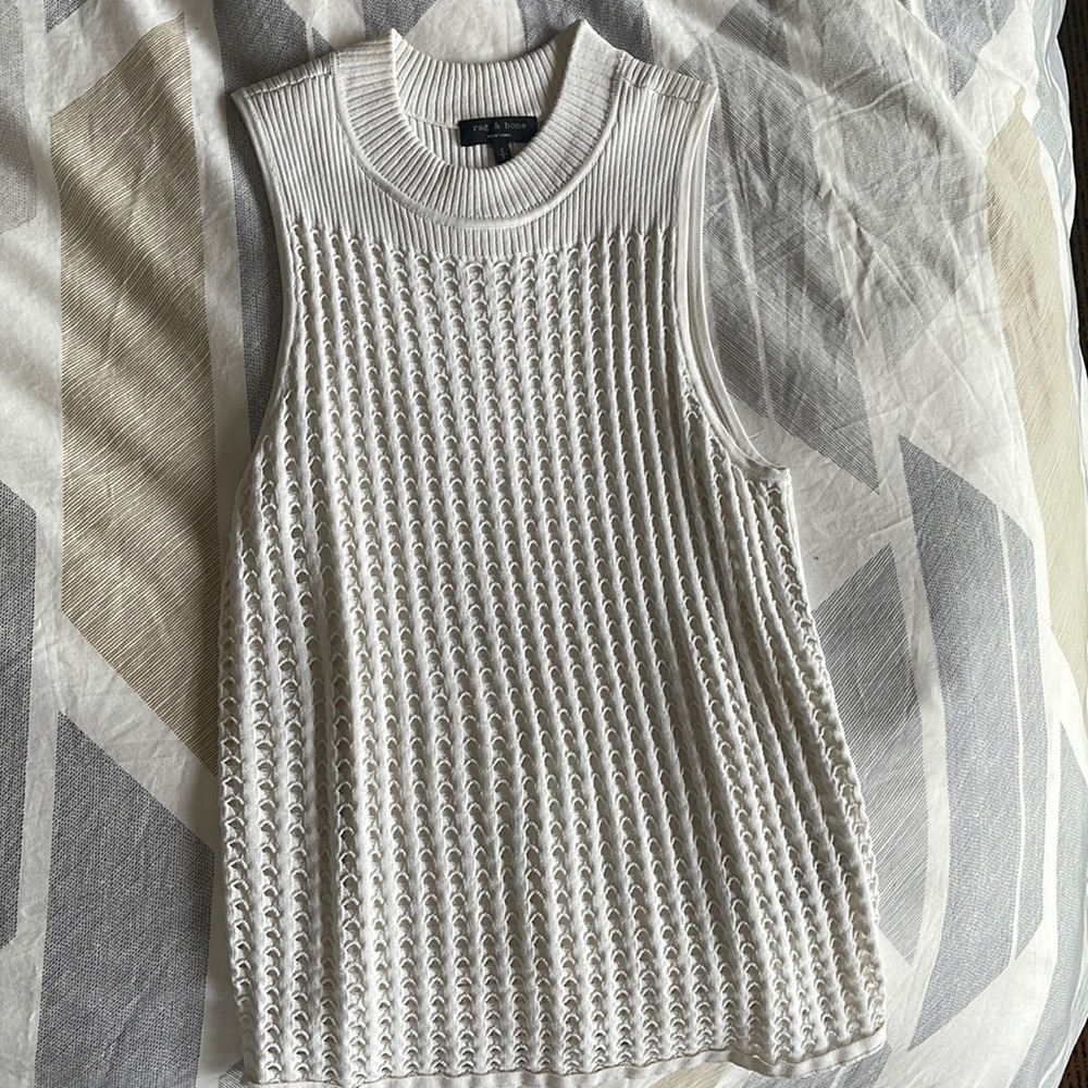 Rag & Bone white knit tank blouse